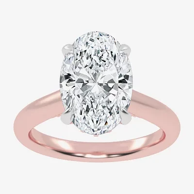 (G-H / Vs2-Si1) Womens 3 1/4 CT. T.W. Lab Grown White Diamond 14K Rose Gold Solitaire Engagement Ring