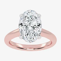 (G-H / Vs2-Si1) Womens 3 1/4 CT. T.W. Lab Grown White Diamond 14K Rose Gold Solitaire Engagement Ring