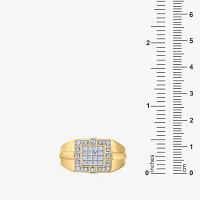 Mens 1 1/ CT. T.W. Natural Diamond Sterling Silver Fashion Ring