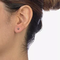 White Cubic Zirconia Sterling Silver Ball 3 Pair Earring Set