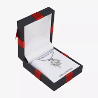 Diamonart Womens White Cubic Zirconia Sterling Silver Star Pendant Necklace