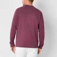 St. John's Bay Sueded Jersey Mens Crew Neck Long Sleeve Pocket T-Shirt