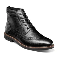 Nunn Bush Mens Odell Ii Wingtip Flat Heel Dress Boots