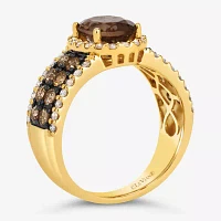 Le Vian® Ring featuring Chocolate Quartz® Chocolate Diamonds® Nude Diamonds™ set in 14K Honey Gold™