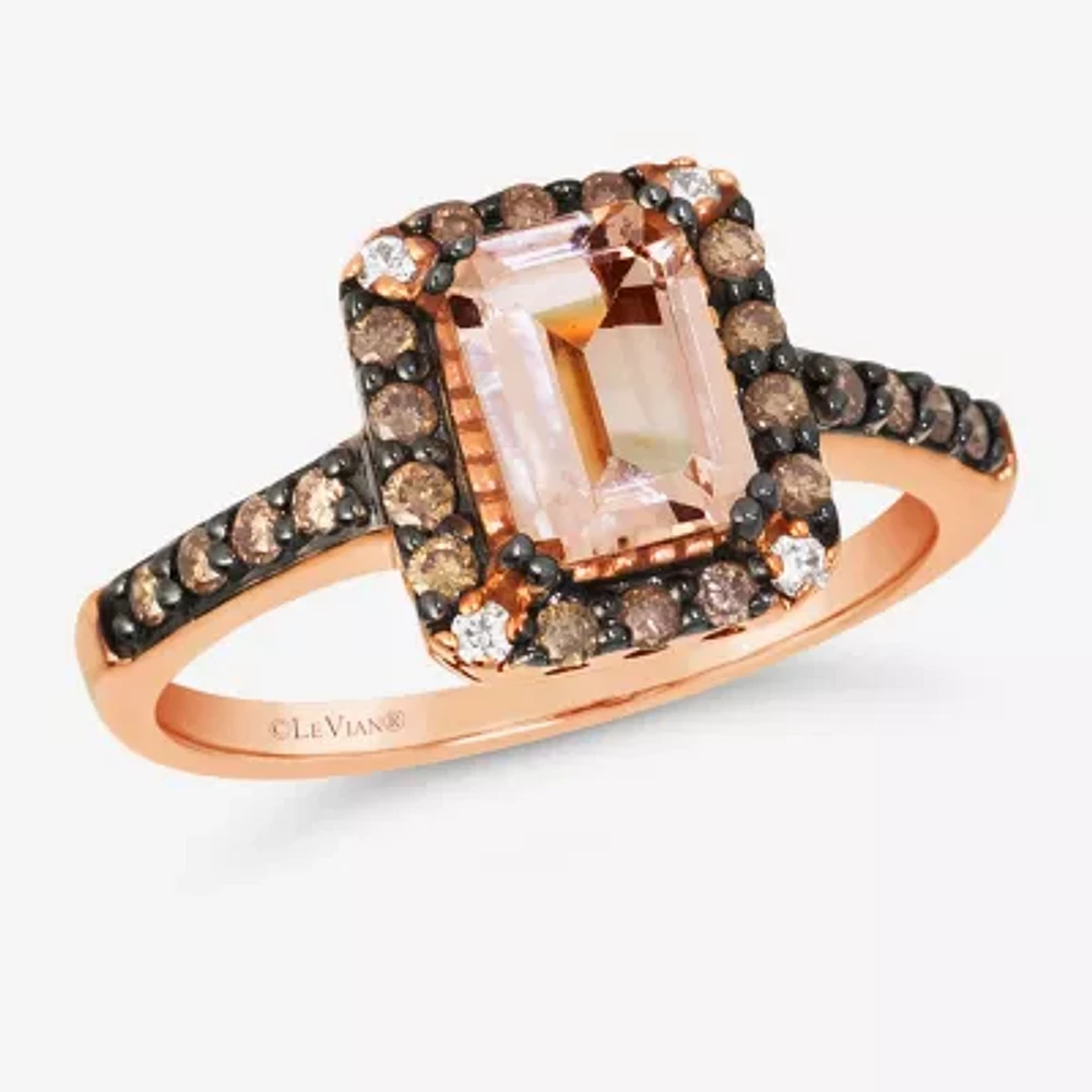 Le Vian® Ring featuring Peach Morganite™ Chocolate Diamonds® Nude Diamonds™ set in 14K Strawberry Gold®