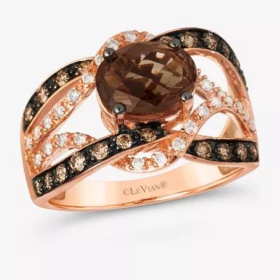 Le Vian® Ring featuring Chocolate Quartz® Chocolate Diamonds® Nude Diamonds™ set in 14K Strawberry Gold®