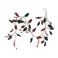 Northlight Plaid Holly With Jingle Bells Indoor Christmas Garland