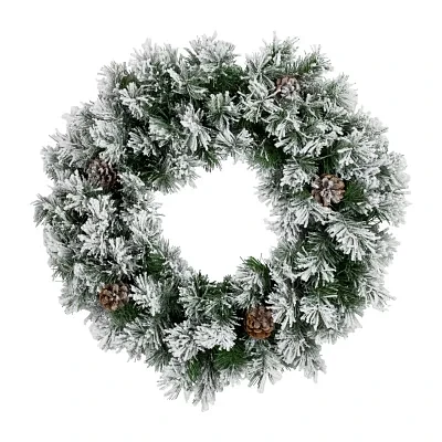 Northlight Snow Flocked Angel Pine Indoor Christmas Wreath