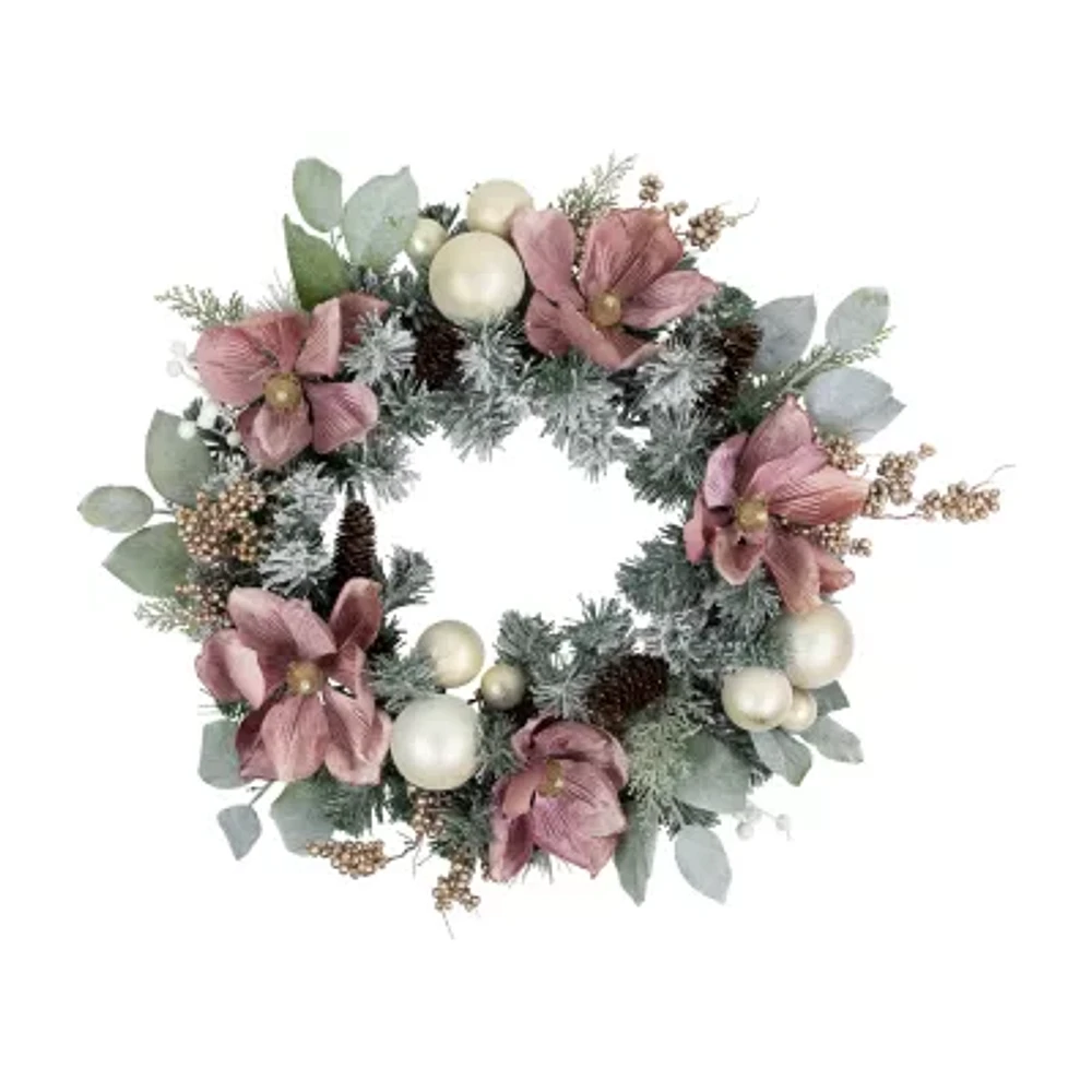 Northlight Floral And Ball  Pine Indoor Christmas Wreath