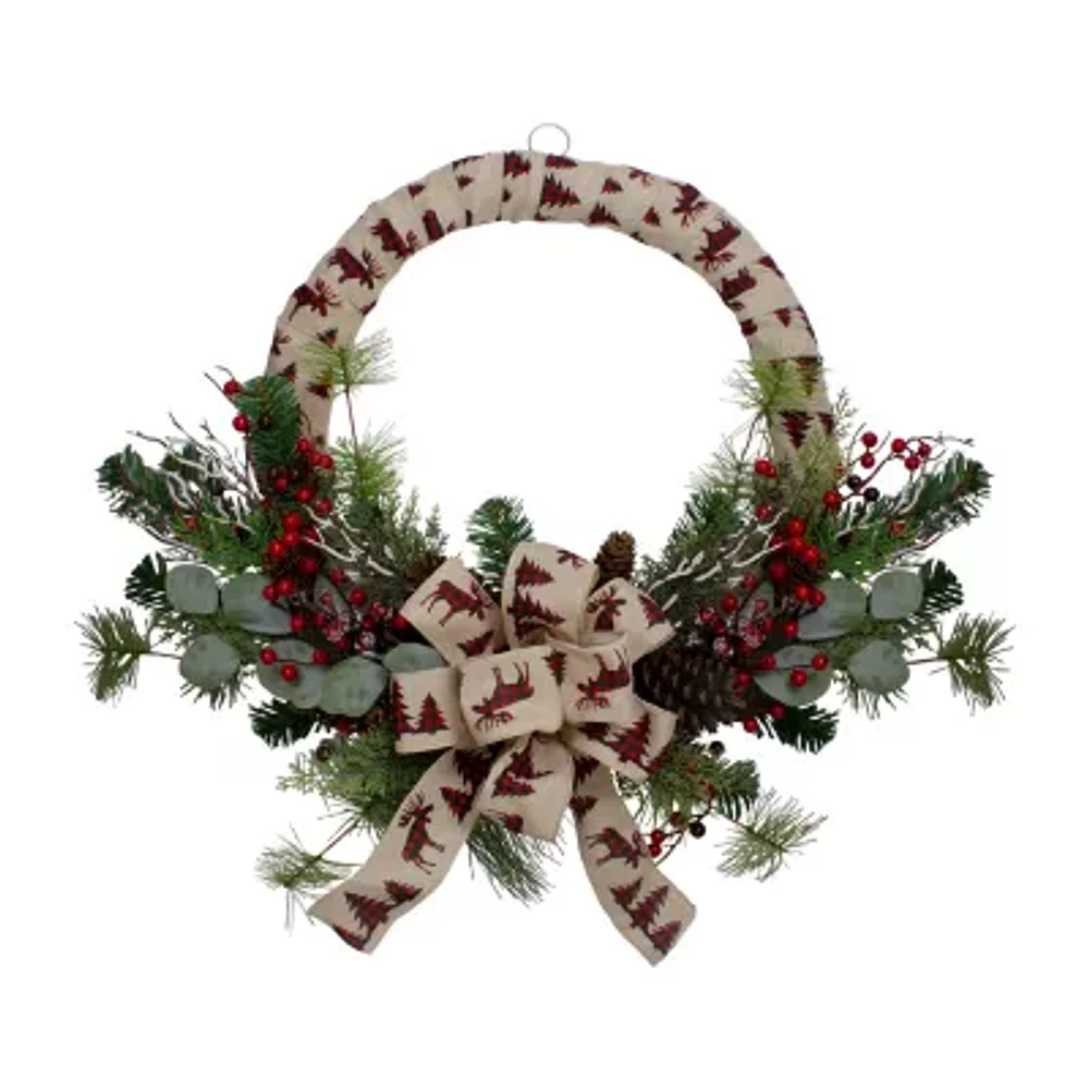 Northlight 24in Burlap Unlit Indoor Christmas Wreath