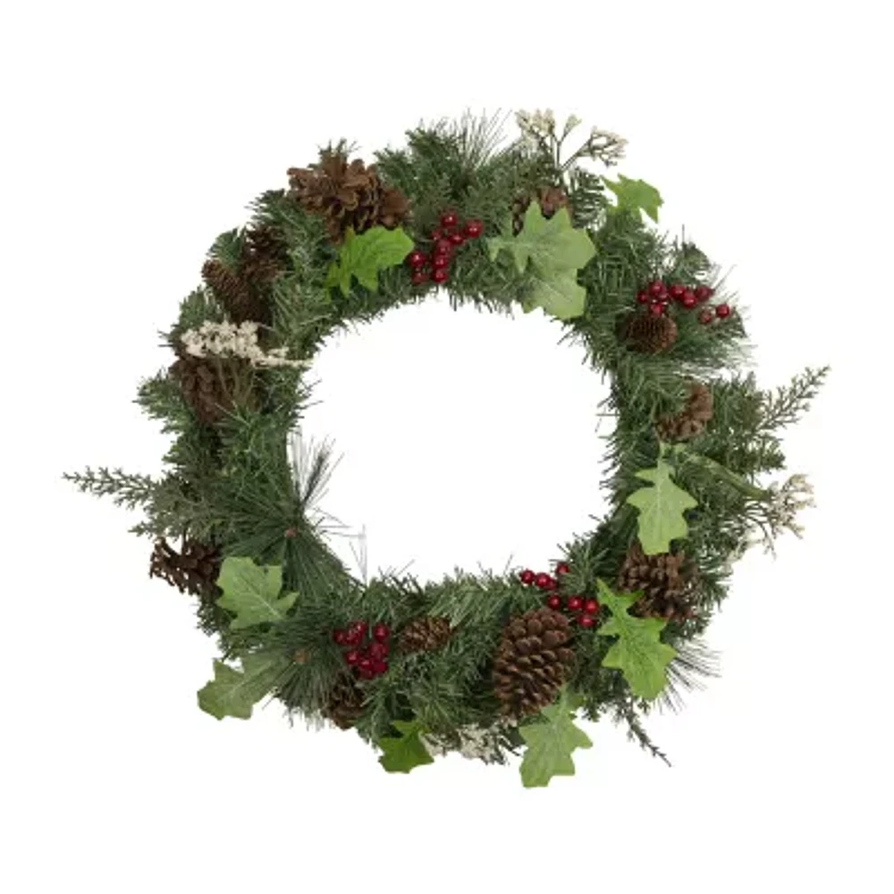 Northlight Natural Pine And Berry Indoor Wreath