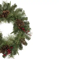 Northlight Pine And Berries Indoor Pre-Lit Christmas Wreath