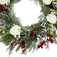 Northlight 30in Floral Unlit Indoor Christmas Wreath