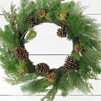 Northlight 24in Pine Cones And Needles Indoor Wreath