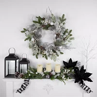 Northlight Mixed Foliage With Pine Cones Indoor Christmas Wreath