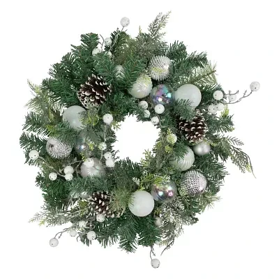 Northlight Pine Berry And Ornament Indoor Christmas Wreath