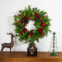 Northlight Boxwood And Pine Indoor Christmas Wreath