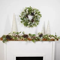 Northlight Frosted Pinecones And Berries Indoor Wreath