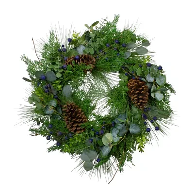 Northlight 28in Eucalyptus Pine Unlit Indoor Christmas Wreath