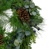 Northlight 28in Eucalyptus Pine Unlit Indoor Christmas Wreath