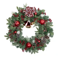 Northlight Bells And Mixed Foliage Indoor Wreath