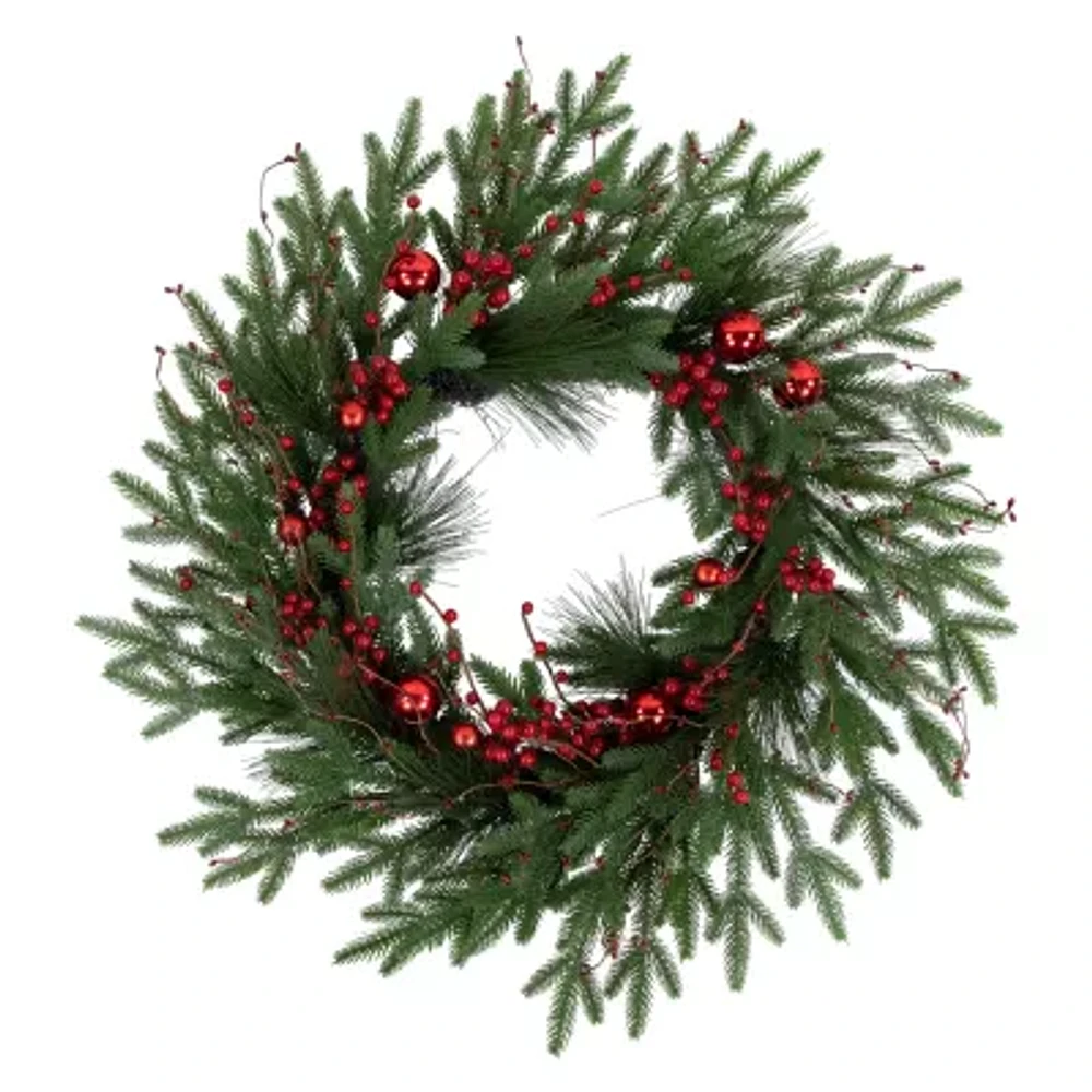 Northlight Red Berry And Pine Unlit Indoor Christmas Wreath