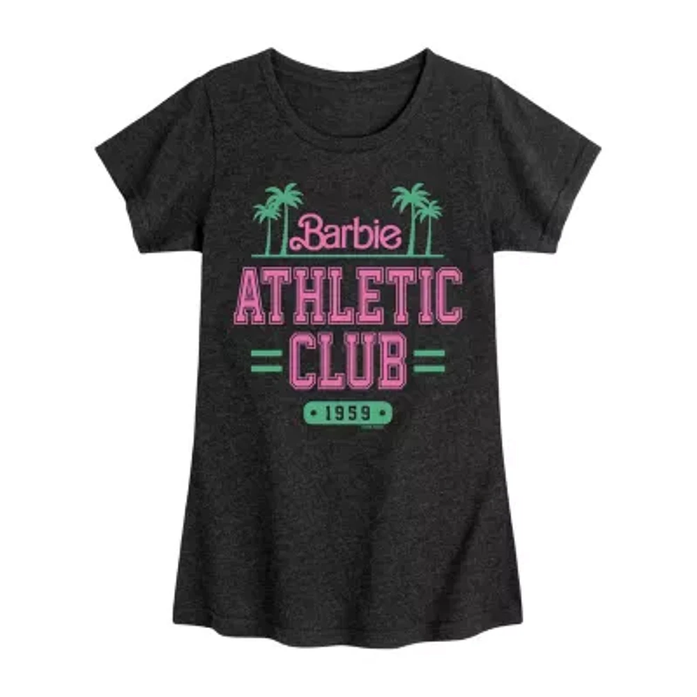 Big Girls Crew Neck Short Sleeve Barbie Graphic T-Shirt