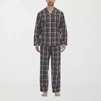 Residence Mens Poplin Long Sleeve 2-pc. Pant Pajama Set