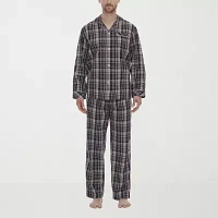 Residence Mens Big Poplin Long Sleeve 2-pc. Pant Pajama Set