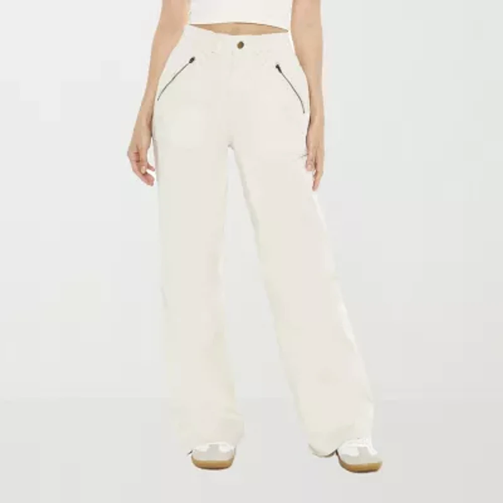 Forever 21 Twill Womens Mid Rise Straight Cargo Pant-Juniors