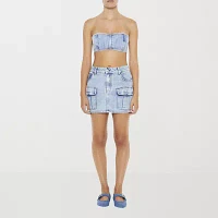 Forever 21 Cargo Pocket Womens Mid Rise Denim Skirt-Juniors