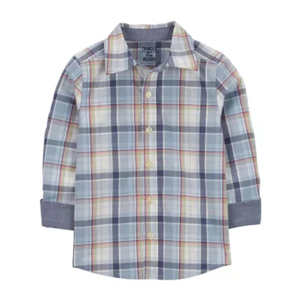 Oshkosh Toddler Boys Long Sleeve Button-Down Shirt