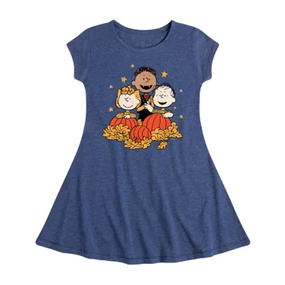 Big Girls Crew Neck Short Sleeve Peanuts T-Shirt