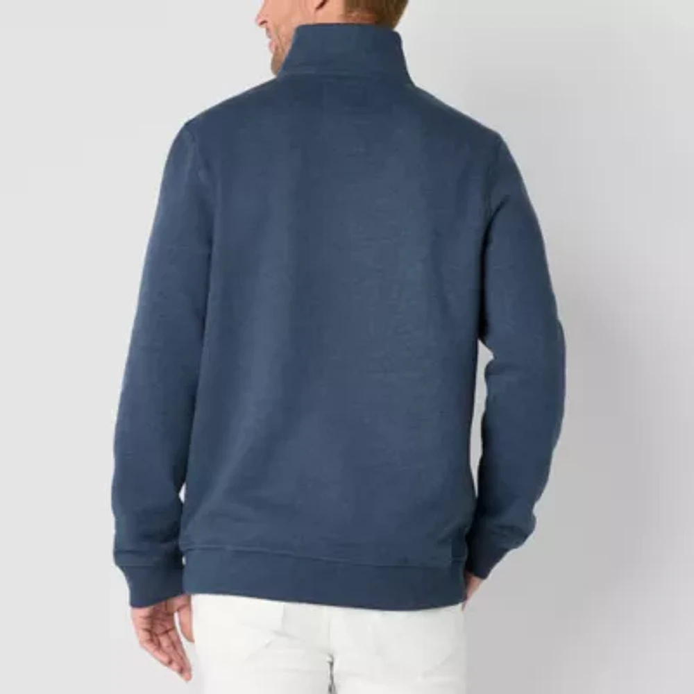 St. John's Bay Fleece Mens Mock Neck Long Sleeve Sweatshirt