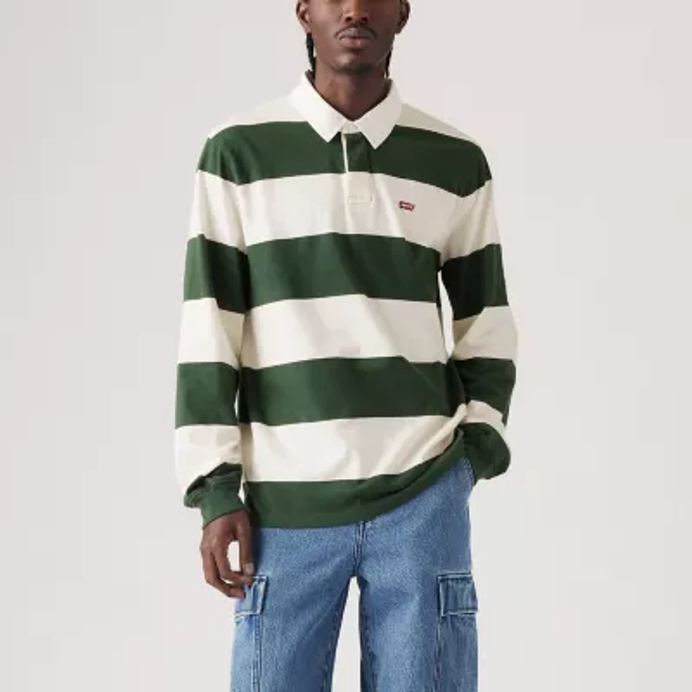 Levi's Mens Regular Fit Long Sleeve Striped Rugby Shirt