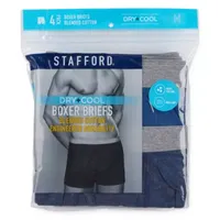 Stafford Dry + Cool Mens 4 Pack Boxer Briefs