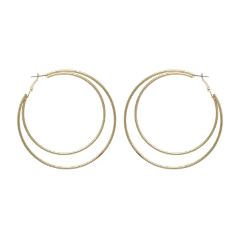 Bold Elements Thin Double Hoop Earrings