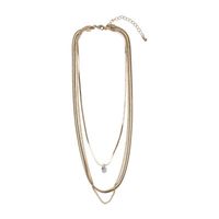 Bold Elements Silver Tone Three Row 15 Inch Cable Chain Necklace
