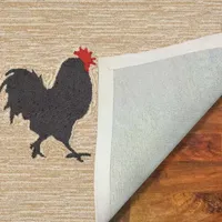 Liora Manne Frontporch Roosters Animal Hand Tufted Indoor Outdoor Rectangular Accent Rug