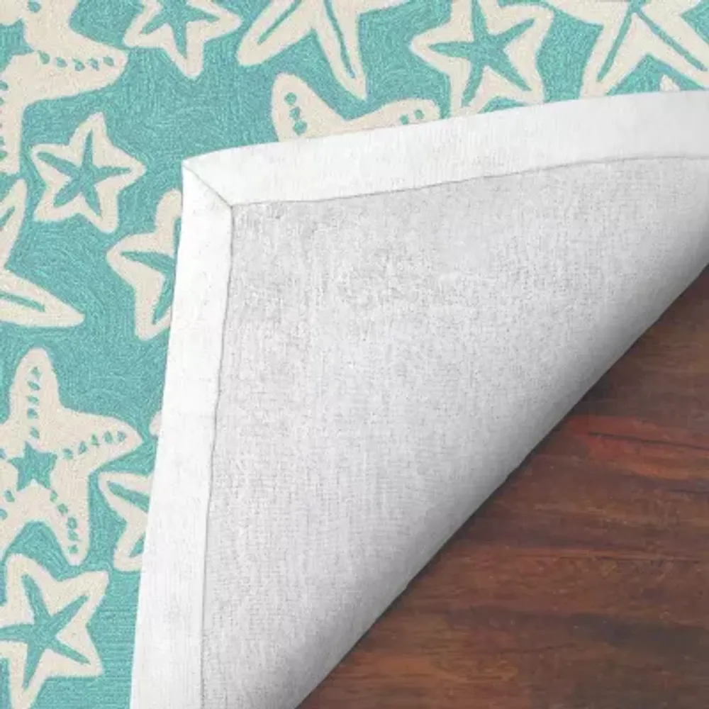 Liora Manne Capri Starfish Hand Tufted Rectangular Rugs & Floor Coverings Indoor Outdoor Animal Accent