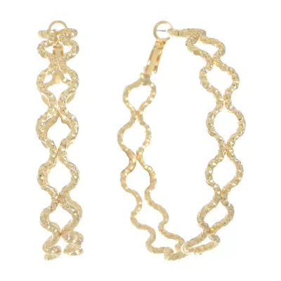 Monet Jewelry Gold Tone Braid Hoop Earrings