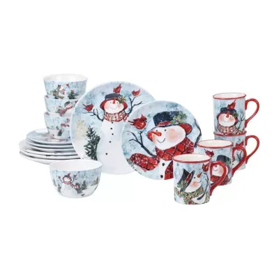 Certified International Watercolor Snowman 16-pc. Earthenware Dinnerware Set