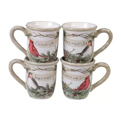 Certified International Holly And Ivy 4-pc. Holiday Coffee Mug