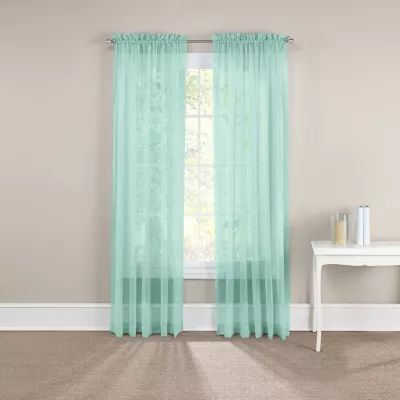 Eclipse Victoria Voile Rod Pocket Sheer Set of 2 Curtain Panels