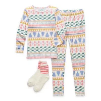 Thereabouts Girls Crew Neck Long Sleeve 2-pc. Pajama Sets