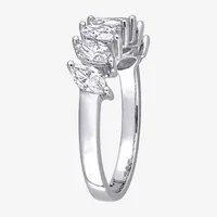 Womens Lab Created White Moissanite 10K Gold Anniversary Engagement Ring