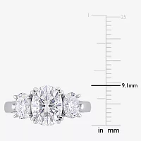 Womens 3/ CT. T.W. Lab Created White Moissanite 10K Gold 3-Stone Engagement Ring