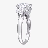Womens 3/ CT. T.W. Lab Created White Moissanite 10K Gold 3-Stone Engagement Ring