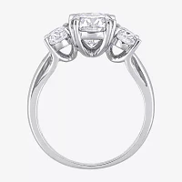Womens 3/ CT. T.W. Lab Created White Moissanite 10K Gold 3-Stone Engagement Ring