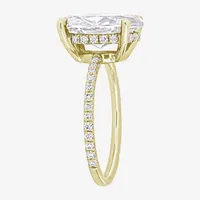 Womens Lab Created White Moissanite 10K Gold Engagement Ring